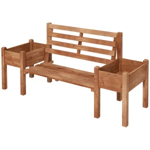 Tuinbankbank, Inclusief Plantenbakken, Hout, 184 Cm X 59 Cm X 95 Cm, Bruin 1