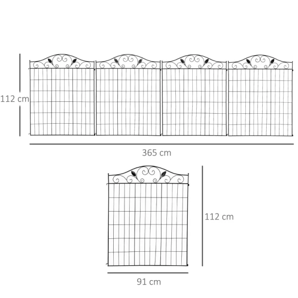 Tuinhek Gaashekwerk, Vintage Design, Weerbestendig, 365 Cm X 0,8 Cm X 112 Cm, Zwart 3