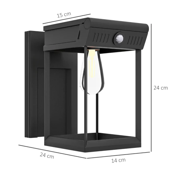 Tuinlamp Op Zonne-energie, Buitenlamp Op Zonne-energie, Weerbestendig, Bewegingssensor, 14 Cm X 24 Cm X 24 Cm, Zwart 3