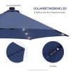 Tuinparasol, Zweefparasol, LED's, Zonnepaneel, Weerbestendig, Inclusief Beschermhoes, 290 X 260 Cm, Donkerblauw 5