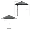 Tuinparasol, Zweefparasol, LED's, Zonnepaneel, Weerbestendig, Inclusief Beschermhoes, 290 X 260 Cm, Donkergrijs 3