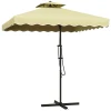 Tuinparasol, Zweefparasol, Sierrand, Ventilatiedak, Metalen Frame, 2,4x2,4x2,6m, Beige 1