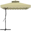 Tuinparasol, Zweefparasol, Sierrand, Ventilatiedak, Metalen Frame, 2,4x2,4x2,6m, Beige 10