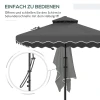 Tuinparasol, Zweefparasol, Sierrand, Ventilatiedak, Metalen Frame, 2,4x2,4x2,6m, Donkergrijs 4