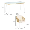 Tuinset, 5-delig, Rotan Look, Zit- En Rugkussens, Roestvrij Aluminium Frame, Geel/wit/beige 3