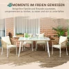 Tuinset, 5-delig, Rotan Look, Zit- En Rugkussens, Roestvrij Aluminium Frame, Geel/wit/beige 4