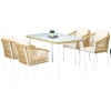 Tuinset, 5-delig, Rotan Look, Zit- En Rugkussens, Roestvrij Aluminium Frame, Geel/wit/beige 10