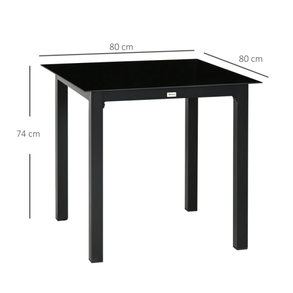 Tuintafel Buitentafel Buiten Loungetafel, Weerbestendig, 80 X 80 X 74 Cm, Zwart 3