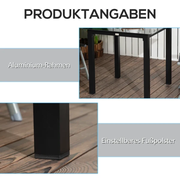 Tuintafel Buitentafel Buiten Loungetafel, Weerbestendig, 80 X 80 X 74 Cm, Zwart 5