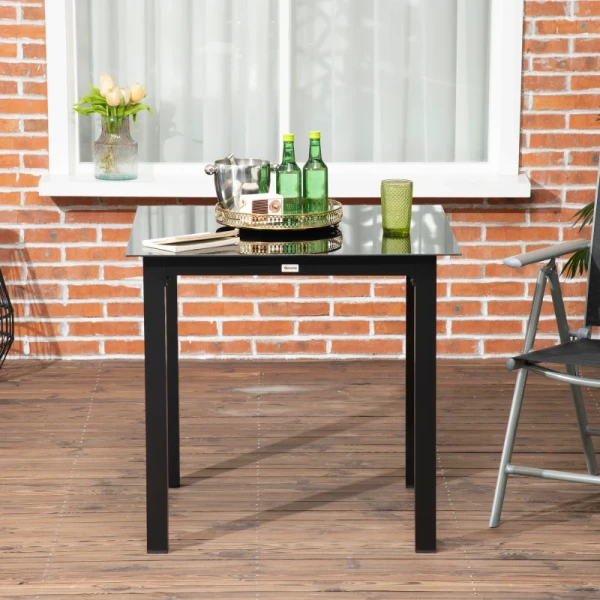 Tuintafel Buitentafel Buiten Loungetafel, Weerbestendig, 80 X 80 X 74 Cm, Zwart 7