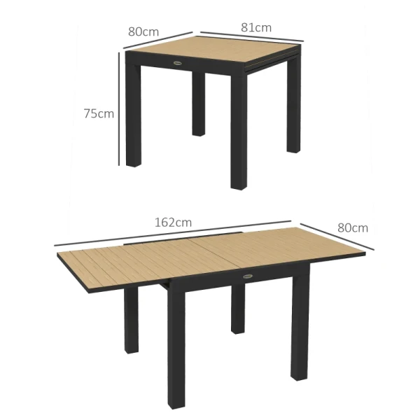 Tuintafel Buitentafel, Weerbestendig, 162 X 80 X 75 Cm, Geel 3