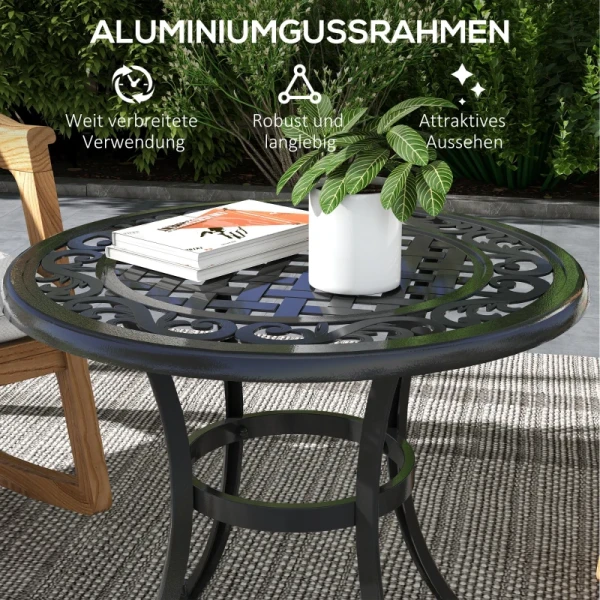 Tuintafel, Loungetafel, Balkontafel, Vintage Design, 60 X 60 X 53 Cm, Zwart 5