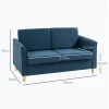 Tweezitsbank, Comfortabel, 141x70x78 Cm, Blauw 3