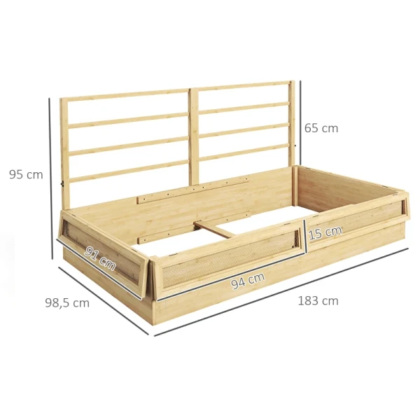 Verhoogd Plantenbak Kruidenbed, Weerbestendig, 1 Traliewerk, 183 X 98,5 X 95 Cm, Naturel 3