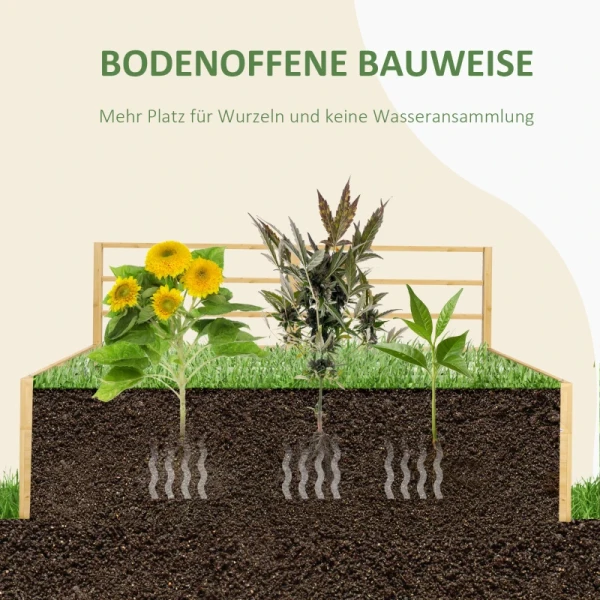 Verhoogd Plantenbak Kruidenbed, Weerbestendig, 1 Traliewerk, 183 X 98,5 X 95 Cm, Naturel 6