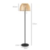 Vloerlamp Vloerlamp Design Vloerlamp, LED-licht, 3 Helderheidsniveaus, Bamboe, 39 X 39 X 153 Cm, Naturel 3