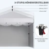 Vouwpaviljoen, 2 Zijwanden, In Hoogte Verstelbaar, Met Transporttas, RVS Frame, 3x3 M, Wit 6