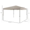 Vouwpaviljoen, Eenvoudig Op Te Zetten Met 1-knopssysteem, In Hoogte Verstelbaar, Metalen Frame, 3,6 X 3,6m, Beige 3