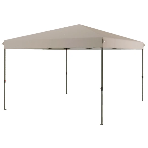 Vouwpaviljoen, Eenvoudig Op Te Zetten Met 1-knopssysteem, In Hoogte Verstelbaar, Metalen Frame, 3,6 X 3,6m, Beige 1