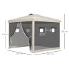 Vouwpaviljoen, In Hoogte Verstelbaar, Gaasgordijnen, Draagtas, Metalen Frame, 3 X 3 X 3 M, Beige 3