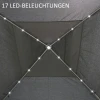 Vouwpaviljoen Van 3,3 X 3,3 M Met LED-verlichting, Gaasgordijnen, Draagtas, Grijs 8