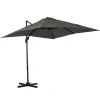 Zweefparasol Tuinparasol, Kruisvoet, Draaibaar, Weerbestendig, 245 Cm X 245 Cm X 245 Cm, Grijs 10