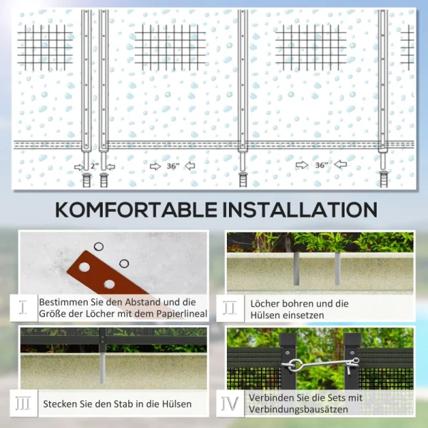 Zwembadveiligheidshek, Zwembadhek Voor Kinderen, 4-delig, Aluminium/Texteline, 365 X 126 Cm, Zwart 5