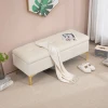 Bank Met Opbergruimte, Belastbaar Tot 120kg, 120x44x44,5cm, Beige 9