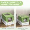 Kattentoilet, Opvouwbaar, 2 Deuren, Kattenbak, 47,5x35,5x36,7cm, Wit/groen 5