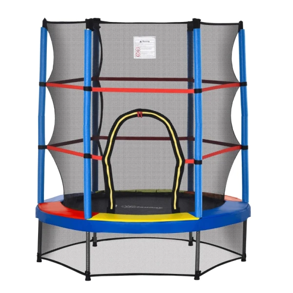 Kindertrampoline, Veiligheidsnet, Rubberen Vering, Tot 45 Kg, Metalen Frame, 140x160cm, Kleurrijk 10