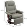 Relaxfauteuil, TV-stoel, Loungefauteuil, Kunstleer, 360 Draaistoel, 145 Kantelbaar, Grijs 78 X 87 X 100 Cm 3