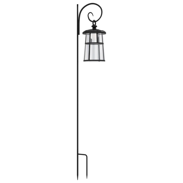 Tuinlamp, Op Zonne-energie, 6000K 30lm, 16,5x21,5x122cm, Zwart 10