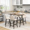 5-delige Barset, Tafel En 4 Stoelen, Knoopstiksel, Dikke Vulling, Linnenlook, Beige 2