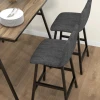 5-delige Barset, Tafel En 4 Stoelen, Knoopstiksel, Dikke Vulling, Linnenlook, Lichtbruin 9