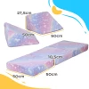 5-delige Modulaire Kinderbankset Trapmatras Hindernisbaan Pony Sterpatroon Roze 3