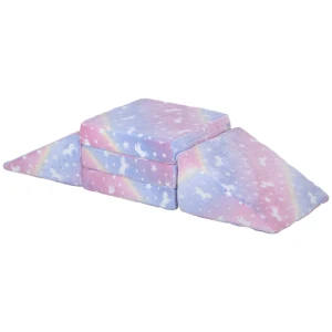 5-delige Modulaire Kinderbankset Trapmatras Hindernisbaan Pony Sterpatroon Roze 1