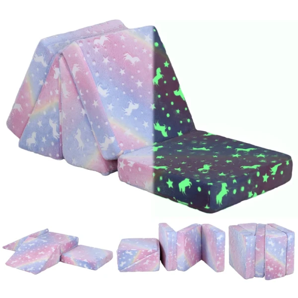 5-delige Modulaire Kinderbankset Trapmatras Hindernisbaan Pony Sterpatroon Roze 6