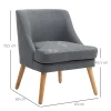 Accentstoel In Scandinavische Stijl, Fluweel, 25D Schuim, Hevea Houten Poten, Beige, 63x69x79,5 Cm 3