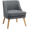 Accentstoel In Scandinavische Stijl, Fluweel, 25D Schuim, Hevea Houten Poten, Beige, 63x69x79,5 Cm 10