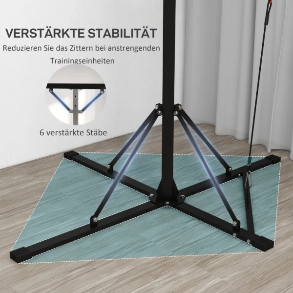 Bokszakstandaard, In Hoogte Verstelbaar, Met Speedball, Metalen Frame, 160L X 145B X 175-220H Cm, Zwart 6