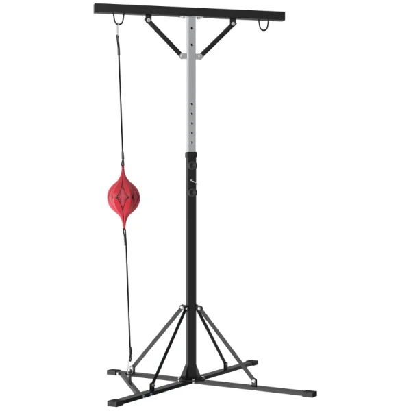 Bokszakstandaard, In Hoogte Verstelbaar, Met Speedball, Metalen Frame, 160L X 145B X 175-220H Cm, Zwart 10