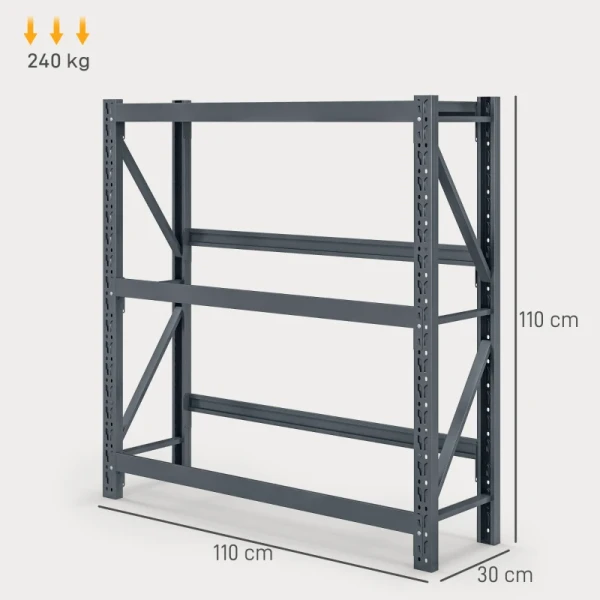 Drankkrattenrek, Tot 6 Kratten, In Hoogte Verstelbaar, Stalen Frame, 110x30x110 Cm, Grijs 3