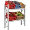 Drankkrattenrek, Tot 6 Kratten, In Hoogte Verstelbaar, Stalen Frame, 110x30x110 Cm, Wit 10