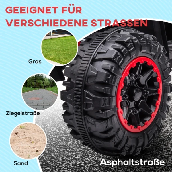 Elektrische Kinderquad, LED-koplamp, MP3-speler, Schokdemper, Ergonomische Stoel, Rood + Zwart 7