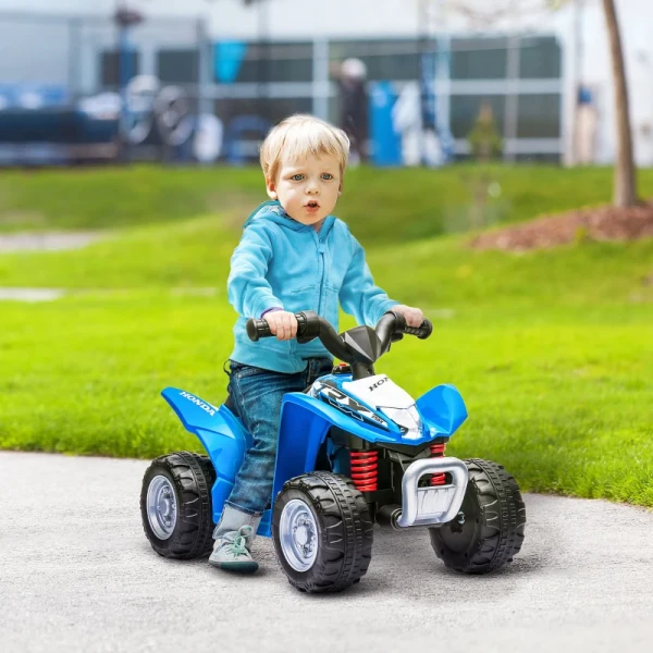 Elektrische Kinderquad, LED-verlichting, Claxon, Brede Banden, Comfortabele Zitting, Antisliphandvatten, Blauw 2