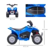 Elektrische Kinderquad, LED-verlichting, Claxon, Brede Banden, Comfortabele Zitting, Antisliphandvatten, Blauw 3