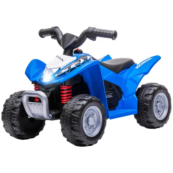 Elektrische Kinderquad, LED-verlichting, Claxon, Brede Banden, Comfortabele Zitting, Antisliphandvatten, Blauw 1