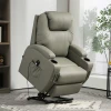 Elektrische Relaxfauteuil Met Opstahulp, Bekerhouder, 4 Vakken, 84x92x109 Cm, Lichtgrijs 2