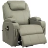 Elektrische Relaxfauteuil Met Opstahulp, Bekerhouder, 4 Vakken, 84x92x109 Cm, Lichtgrijs 1