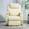 Elektrische Relaxfauteuil Met Opstahulp, Ligstoel, Bekerhouder, Kunstleer, Crèmewit 4